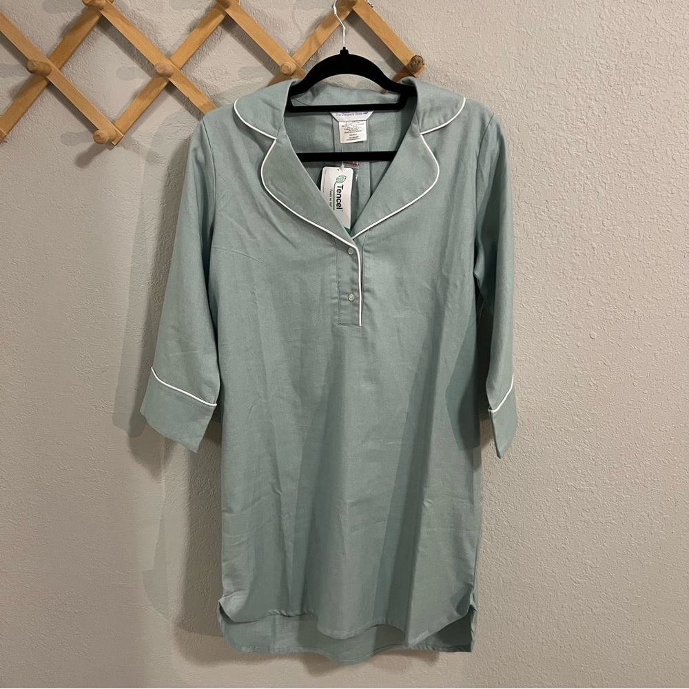 The Company Store Tencel Blend Night Shirt New With Tags Teal XS